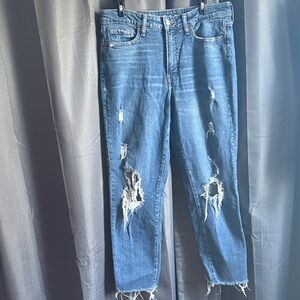 Old Navy High-rise O.G straight ripped jeans size 10